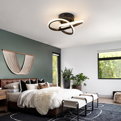 Vrbgify 10 Inch Black LED Ceiling Light 24W Dimmable Fixture with Remote Control Adjustable 3000K to 6000K for Bedroom Entryway Hallway Kitchen 1 Piece