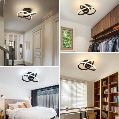 Vrbgify 10 Inch Black LED Ceiling Light 24W Dimmable Fixture with Remote Control Adjustable 3000K to 6000K for Bedroom Entryway Hallway Kitchen 1 Piece