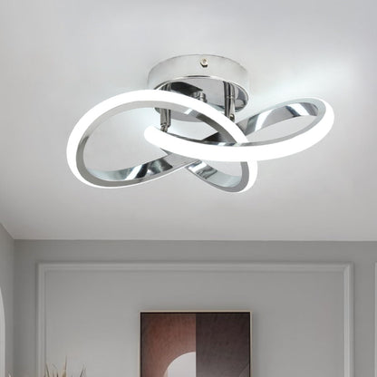 Vrbgify Modern LED Ceiling Light Acrylic Chrome Frame 6000K Cool White 22W 110V 1 Piece 9.5 x 9.5 x 3.5 Inch for Bedroom Kitchen Bathroom Hallway