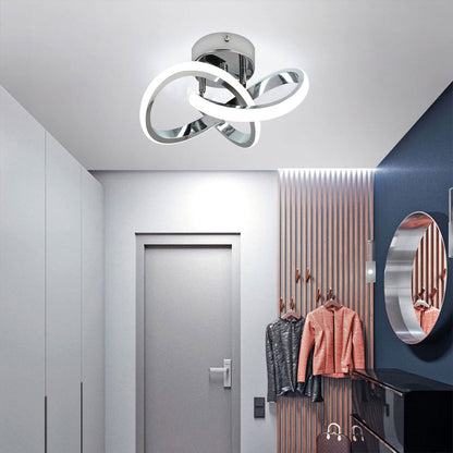 Vrbgify Modern LED Ceiling Light Acrylic Chrome Frame 6000K Cool White 22W 110V 1 Piece 9.5 x 9.5 x 3.5 Inch for Bedroom Kitchen Bathroom Hallway