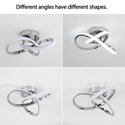 Vrbgify Modern LED Ceiling Light Acrylic Chrome Frame 6000K Cool White 22W 110V 1 Piece 9.5 x 9.5 x 3.5 Inch for Bedroom Kitchen Bathroom Hallway