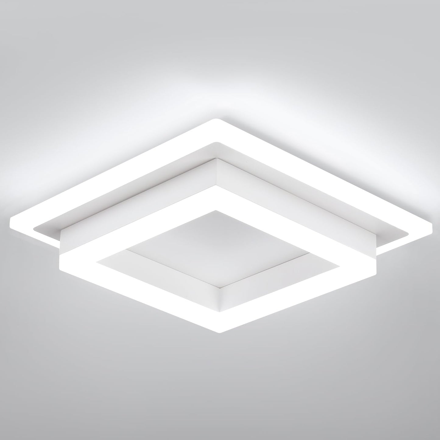 Vrbgify 1 Piece 32W Modern LED Flush Mount Ceiling Light White 10.62 x 10.62 x 3.54 Inch 6000K Cool White Acrylic Fixture for Bedroom Kitchen Hallway