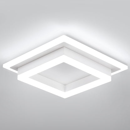 Vrbgify 1 Piece 32W Modern LED Flush Mount Ceiling Light White 10.62 x 10.62 x 3.54 Inch 6000K Cool White Acrylic Fixture for Bedroom Kitchen Hallway