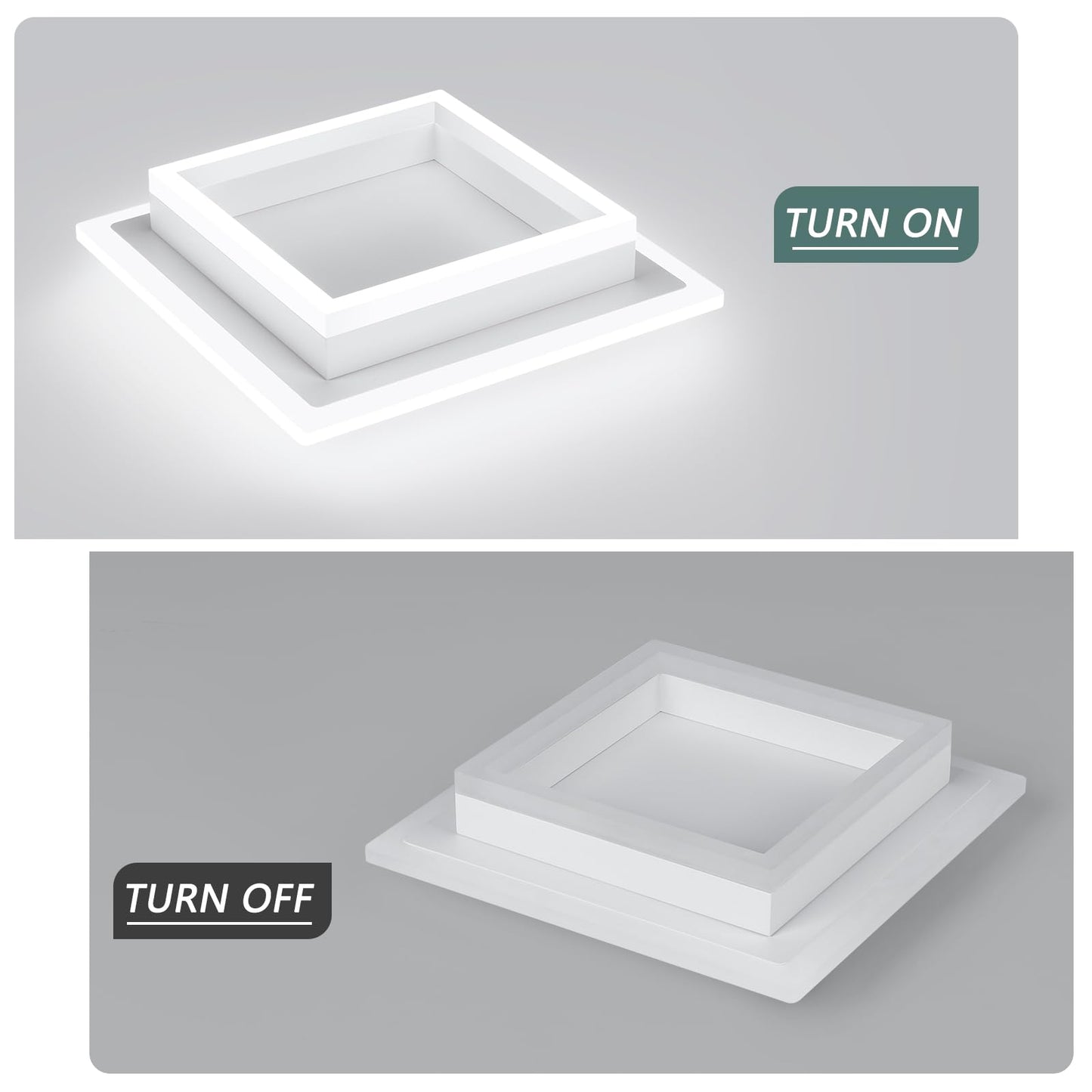 Vrbgify 1 Piece 32W Modern LED Flush Mount Ceiling Light White 10.62 x 10.62 x 3.54 Inch 6000K Cool White Acrylic Fixture for Bedroom Kitchen Hallway