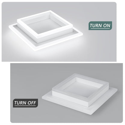 Vrbgify 1 Piece 32W Modern LED Flush Mount Ceiling Light White 10.62 x 10.62 x 3.54 Inch 6000K Cool White Acrylic Fixture for Bedroom Kitchen Hallway