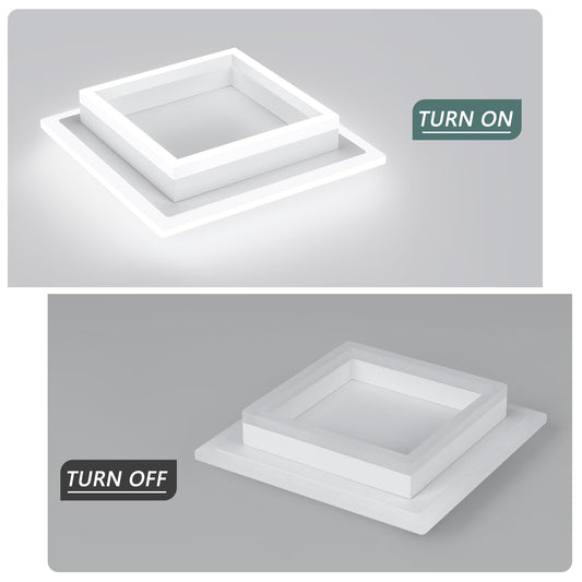 Vrbgify 1 Piece 32W Modern LED Flush Mount Ceiling Light White 10.62 x 10.62 x 3.54 Inch 6000K Cool White Acrylic Fixture for Bedroom Kitchen Hallway