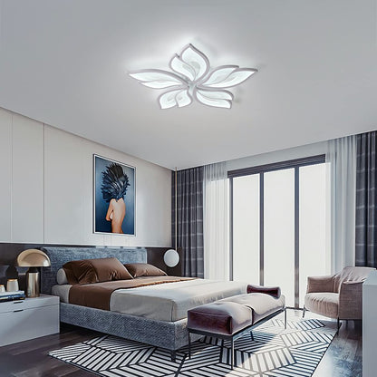Vrbgify Five Leaf 23.6 in Dimmable LED Flush Mount Ceiling Light with Remote Control Adjustable 3000K to 6500K White Acrylic Fixture 1 Piece