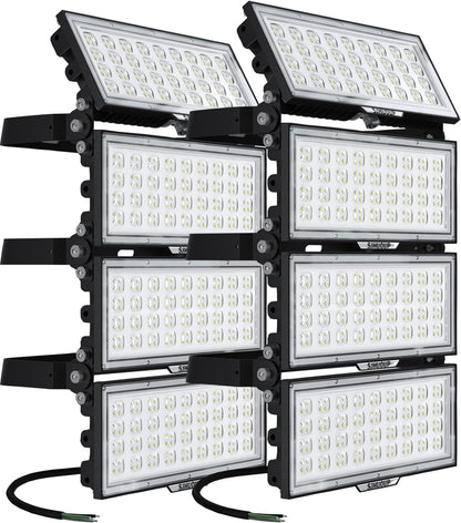 Vrbgify 800W LED Stadium Lights 2 Pack 104000 Lumen Outdoor Floodlights 6500K Daylight IP67 Waterproof 100-277V 6KV Surge for Sports Fields
