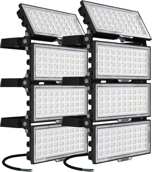 Vrbgify 800W LED Stadium Lights 2 Pack 104000 Lumen Outdoor Floodlights 6500K Daylight IP67 Waterproof 100-277V 6KV Surge for Sports Fields