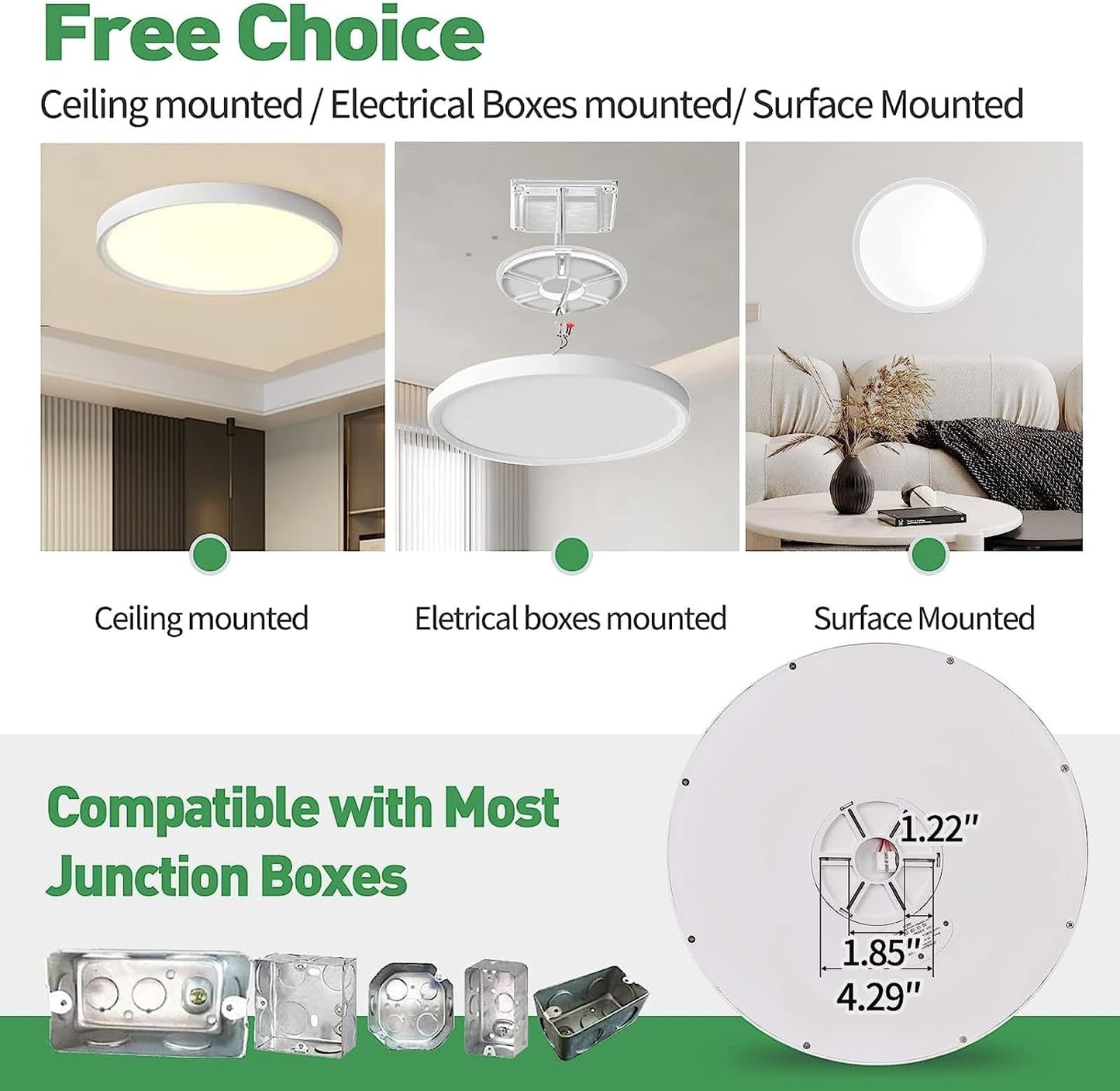Vrbgify 6 Pack 12 Inch LED Flush Mount Ceiling Light 24W 2520 Lumens CCT Selectable 2700K to 6000K Dimmable Slim Round Panel for Ceiling