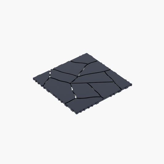 Phyfalip Stone Style 12 x 12 in Patio Deck Tiles Interlocking DIY Floor Tiles Easy Install Waterproof for Porch Poolside Balcony Backyard 44 Pack Dark Gray