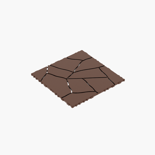 Phyfalip 12 x 12 x 0.75 Inch Interlocking Patio Deck Tiles 44 Pack Red Brown Waterproof PP Resin Easy Install Non Slip for Porch Poolside Balcony